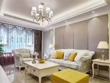 簡(jiǎn)歐客廳吊頂實(shí)景圖