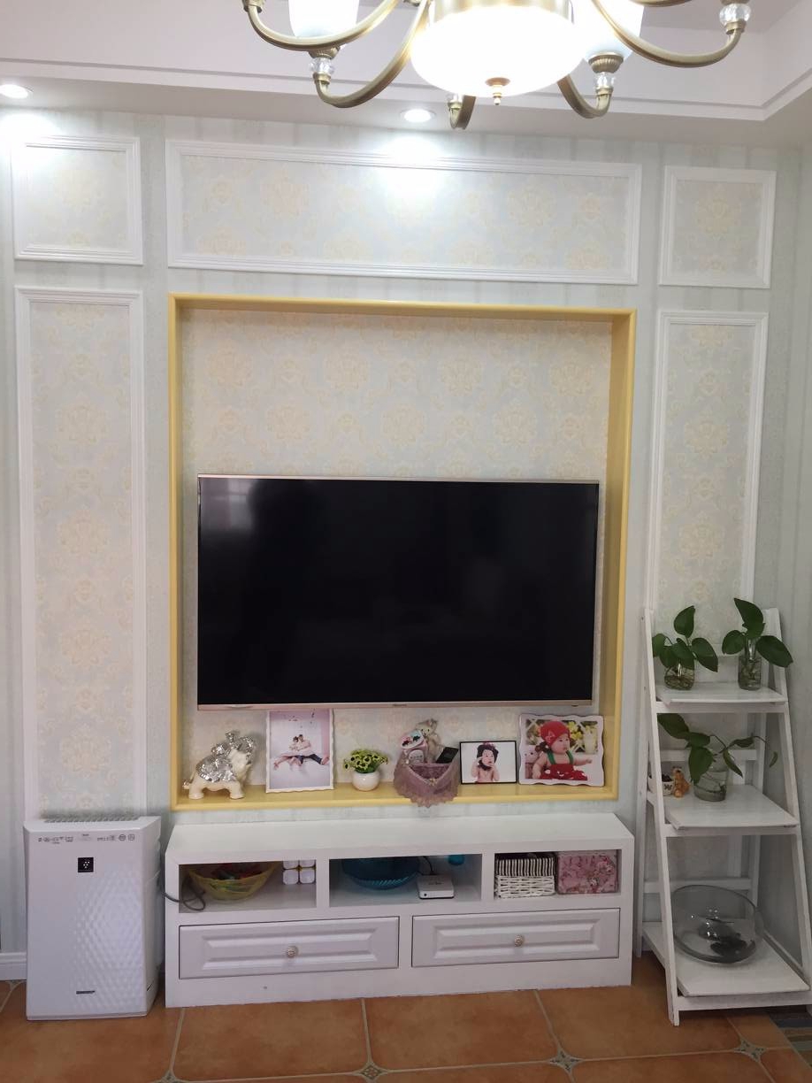 美式客廳電視背景墻實景圖
